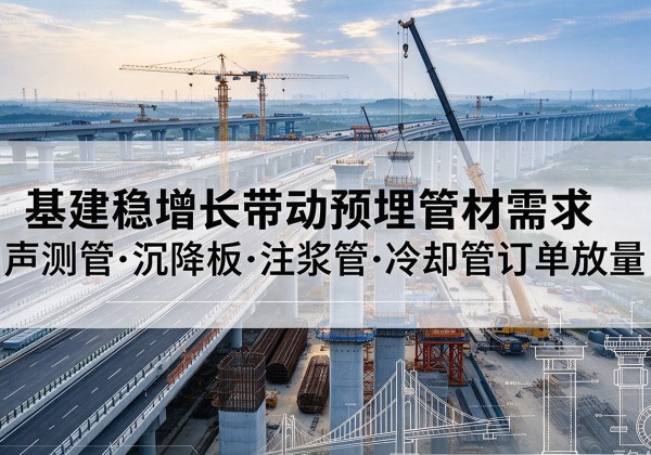 庐山基建稳增长带动预埋监测管材需求，声测管、沉降板、注浆管订单持续放量
